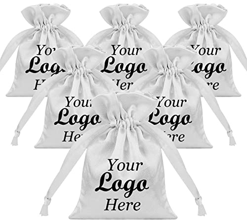 TOPTIE Custom 50 Stück Satin-Geschenkverpackungsbeutel, gestalten Sie Ihre Schmuck-Kordelzugbeutel mit Logo