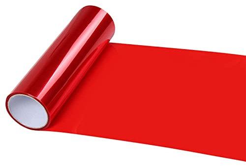 Auto Voiture Teinte Phare, Film Changeant de Couleur, Film teinté Voiture Film teinté, Film Phare de Voiture, Autocollant léger pour Voiture, 120 cm x 30 cm, Rouge