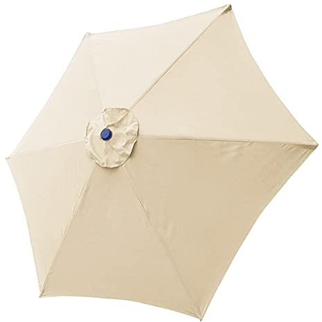 Ferocity, Ersatz-Sonnenschirmbezug, 8 Rippen, für den Außenbereich, wasserdicht, UV-Schutz, strapazierfähiges Polyester, beige, 350cm [136]