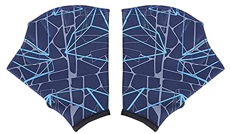 SunaOmni Nylon-schwimmhandschuhe Schwimmhandschuhe Mit Schwimmhäuten Für Das Wasserwiderstandstraining Wasserhandschuhe Langlebige Schwimmhandschuhe Mit Aufdruck Marineblau, M Flosse Handschuhe
