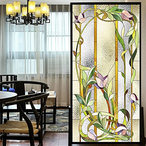 LXDWEI Película Decorativa para Ventana, privacidad, Estilo Europeo, Adhesivos estáticos, sin Pegamento, esmerilados, 60 x 120cm