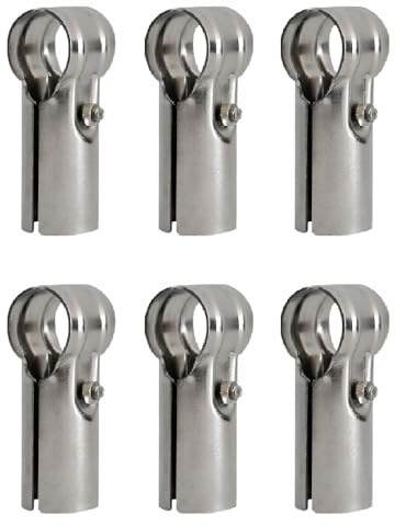 6 piezas de abrazadera de carril terminal, abrazadera de tubo en T de 3,5 cm de acero inoxidable, abrazaderas de eslabón de cadena para cercas con tornillos y tuercas para el hogar, almacenes, tiendas