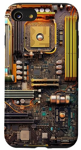 Coque pour iPhone SE (2020) / 7 / 8 Coque de téléphone carte mère Fantasy Tech CPU Chipset Bios RAM