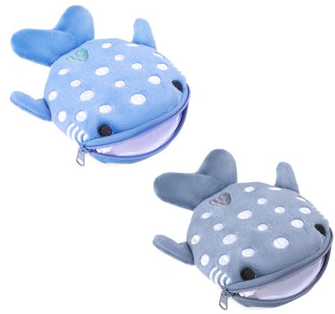 WLLHYF Haifisch-Münzgeldbörse Mini-Süßgeldbörsen kleine Cartoon-Münztasche lustiger Reißverschluss Kosmetiktasche Kopfhörer-Geldbörse kleine Gegenstände Taschen für Frauen Hai-Geldbörse