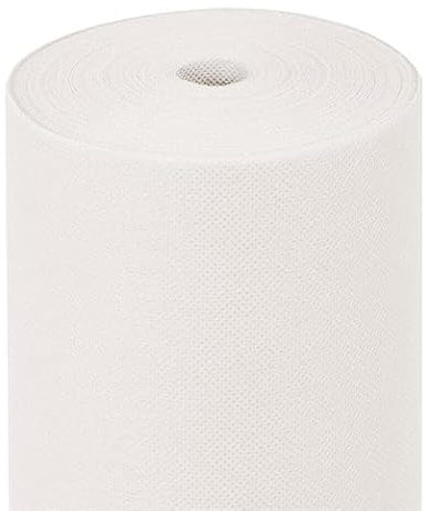 GreenFyA Rollo de Mantel de Mesa Novotex/Newtex/TNT de 1,20x50m con Precorte a 40cm Desechable Ideal para Restaurantes y Eventos. (Blanco)
