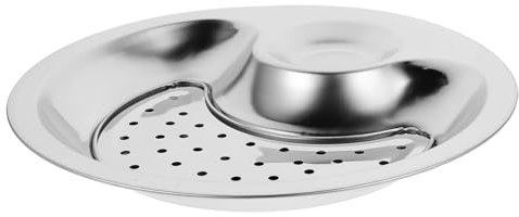 PRETYZOOM Dumpling Plate Dipping Saucer Easy Clean Drain Tray Serving Dish Fruit Snack Dessert Plate