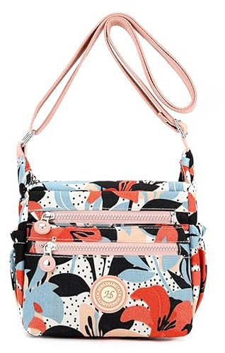 YYW Sacs à bandoulière multi-poches pour femme - Sacs à main décontractés en nylon imperméables pour épaule, Taille unique