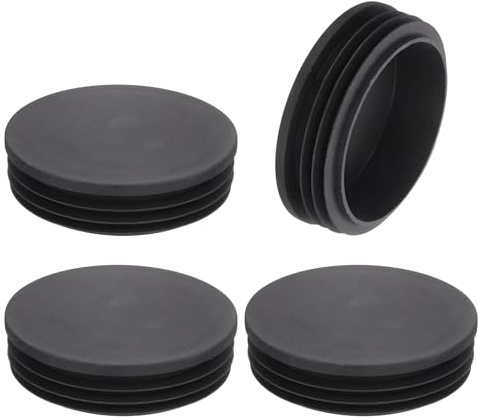 sourcing map Round Plastic Plug,100mm(3.94) OD Furniture Leg Insert 4Pcs | Inner Hole Fits 88mm to 97mm Dia Furniture Legs Pipe,Black Tubing End Cap Plugs,Glide Protection for Chair,Sofa,Table,Shelf