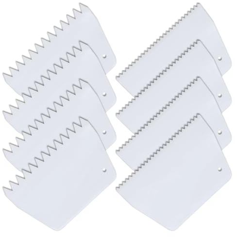 8 Pcs Adhesive Spreader Plastic Trowel Notched Glue Spreader 0.2 0.4 Tooth Hardwood Flooring Spreader Plastic Notch Trowel