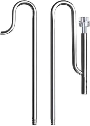 Metal Lily Tube Stainless Steel Aquarium Oil Film Skimmer Tube Aquarium Plant Inlet and Outlet Filter Tube with 2 Acrylic Brackets Aquarium,12mm