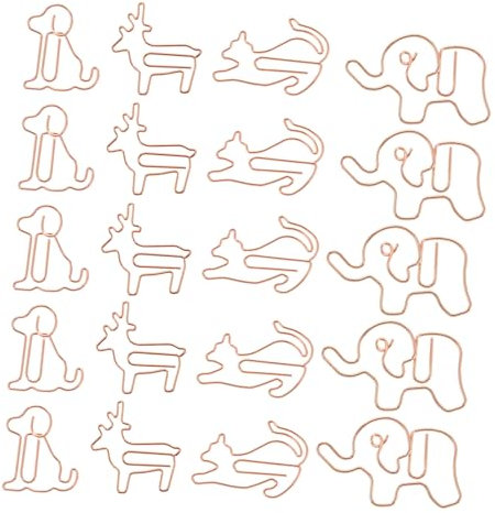 HONMEET 40stücke Metall Büroklammern Tierform Papierclips Für Schreibtisch Organisation Und Dekoration Für Papier Kalender Notizbücher