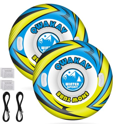 Tubo de nieve para trineo resistente, trineo de nieve para niños y adultos, trineos inflables grandes de 47 pulgadas, tubos de nieve con cuerda remolcable – Tubo interior para diversión deportiva en