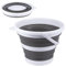 Seau pliable de 3 l - Seau de nettoyage pliable - Château de plage - Peu encombrant - Pour l'extérieur, la pêche, le sable - Seau de camping (gris)