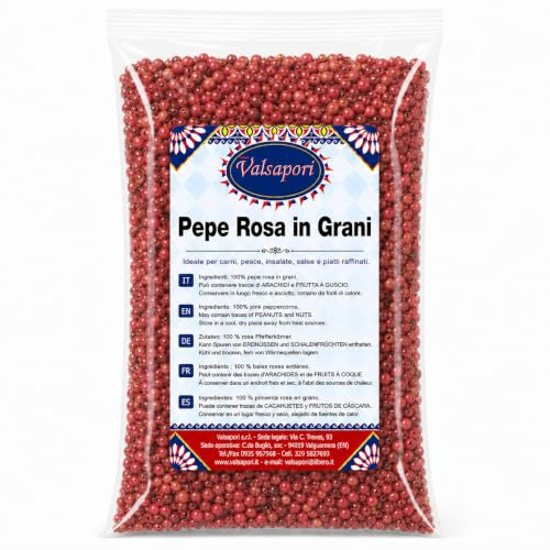 HOME LINE Pepe Rosa in Grani per Carni, Pesce, Salse e Marinature, 1000 g