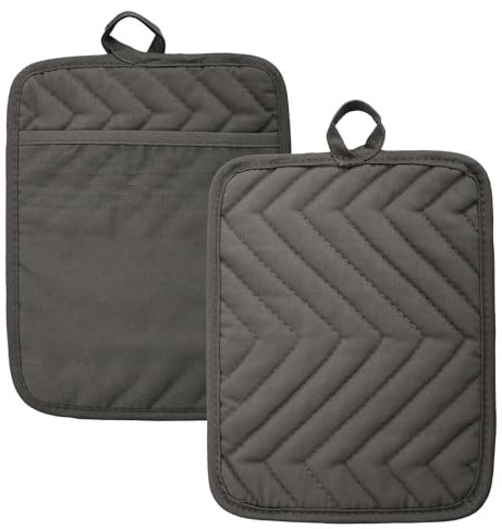 2 Pezzi Presine Da Cucina In Cotone Antiscivolo Presine Cucina Appendibile Lavabile Presine Cucina Cotone Per La Cottura E La Cottura Al Forno Grigio Fumo