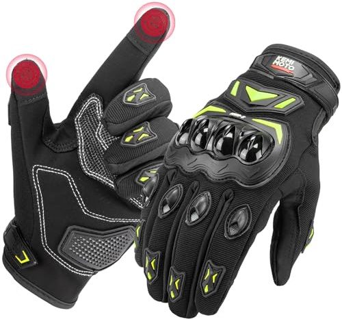 KEMIMOTO Gants Moto Homologués, Protection des Articulations, et Résistance Aux Chocs, Écran Tactile Plein-Doigt Respirant pour Homme et Femme, Motocross, Escalade et Chasse