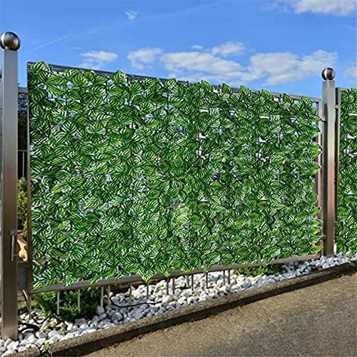Brise-vue extensible en faux lierre artificiel pour jardin, cour, balcon, extérieur, feuilles vertes, vigne, herbe - 1,5 x 9 m