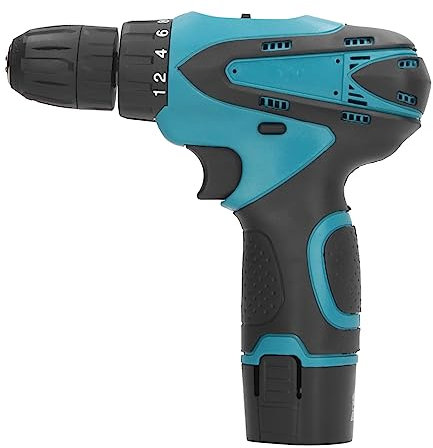 Taladro Inalámbrico Pequeño, Controlador Eléctrico de 12 V con Cargador de 2 Baterías, Torsión de 350 Inlb, Portabrocas de 3/8 Pulgadas, 2 Velocidades, Compacto, Liviano para