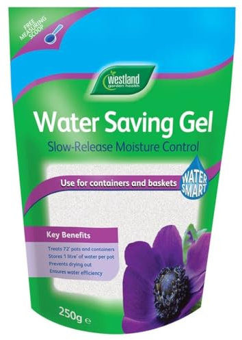 Westland Water Saving Gel, (250g) – Advanced Slow Release Moisture Control for Pots, Containers & Hanging Baskets – Retains Water, Reduces Watering Frequency – Ideal for Summer & Holidays