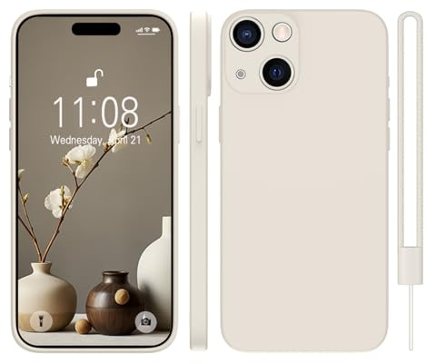 KPPIT for iPhone 15 Case 6.1 inch,Ultra Slim Soft Gel Anti-Scratch,Microfiber Lining,Rubber for iPhone 15 Case Shockproof Silicone Cover,Beige