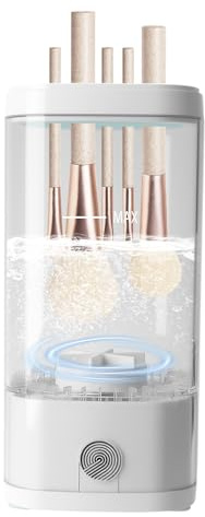Elektrischer Make-Up Pinselreiniger Weiß –tiefenreinigung, Universell Für Pinsel & Kosmetikwerkzeuge, Mit Allen Pinselgrößen, Kompakt & Praktisch, Einfach Zu Bedienen