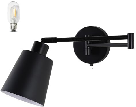 MantoLite Aplique Pared Brazo Orientable con Interruptor E27 Dormitorio
