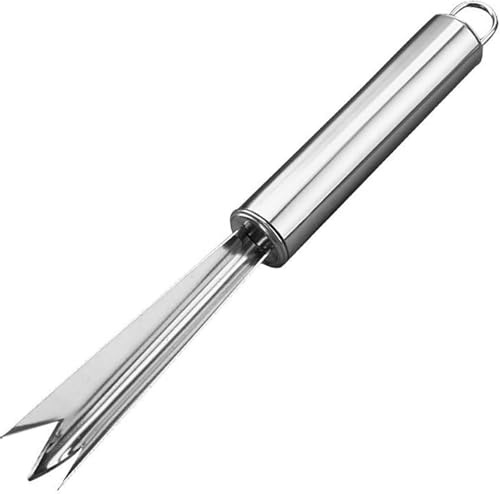 1Pc Silver Pineapple Eye Peeler Remover Tool,Multipurpose Pineapple Eye Clip,Pineapple Eye Cutter V Shape Stainless Steel Pineapple Eye Peeler Remover for Home Kitchen Fruit Tool Peelers Slicers