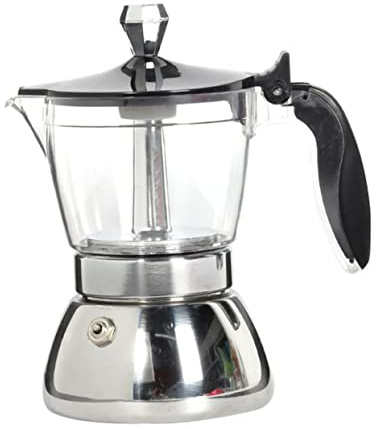 UTHCLO Caffettiera Acciaio Inossidabile per Preparazione Manuale Design Ergonomico Antiscottatura Adatta e Ufficio Facile da e Conservare per Espresso e Americano