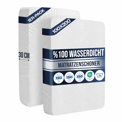 FORMEYA Matratzenschoner 100x200 Mikrofaser | wasserdichte Matratzenauflage mit Nässeschutz, Oeko-TEX Matratzenschutz, Waschbar, Weich, Atmungsaktiv, Mattress Protector Weiß