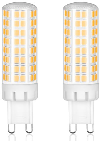 Karyoosi Lot de 2 Ampoules LED G9 7W (Équiv. 60W), 950LM Blanc Chaud 3000K, Non Dimmable, Sans Scintillement