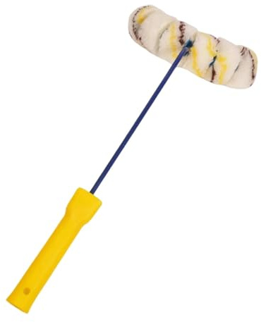 perfk Paint Roller for Tight Space Portable Easy Painting with Handle Curved Tube Roller Brush for Water Pipes Railings Poles, 6 Wheels