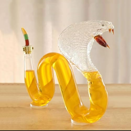 Arte Estatua - 1000ml Decantador Whisky, Escultura De Decantador De Whisky Con Forma De Serpiente, Botella De Whisky De Cristal Con Forma De Animal, Botellas Whisky(1000ml)