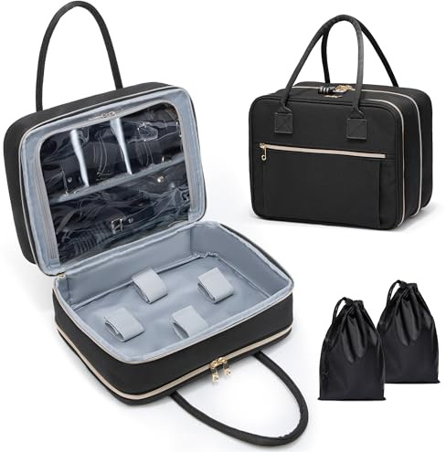 Damero Adult Game Toy Storage Case with 2 Pcs Drawstring Bag | Lockable Adult Toy Storage Box, Discreet Organiser with Lock for Women and Men, Patent Design