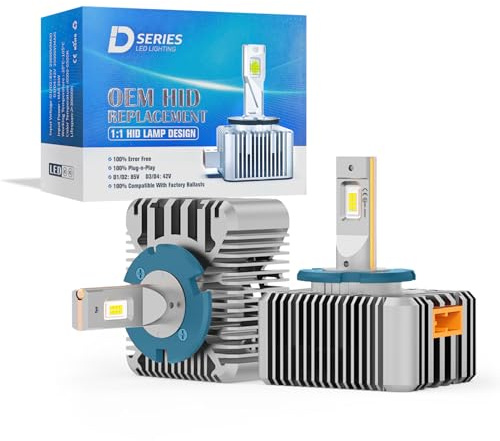 NUROTA D5S 12V 40W Xenon Brenner – Anti-UV D5S Auto Lampe 6000K Weiß – Xenon Lampe mit Zulassung – Ersatz Scheinwerferlampe für Abblend- & Fernlicht 2 Stück