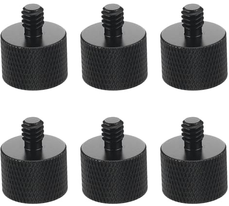 jojofuny 6 Stück 5/8 Zoll 1/4 Zoll Mikrofon Schraubadapter aus Robustem Material Gewindeadapter für Mikrofonstativ und Klemme Präzise Gefertigte Stativschrauben für Mikrofonzubehör