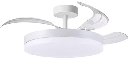 BEL AIR HOME - Ventilador de Techo ARES, Motor DC, LED 36W y Control Remoto, 3 Aspas Plegables, Dormitorios y comedores