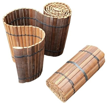 TerraGala Bambusmatte Verkleidung | 200 cm | Bambusabdeckung | Pflanzkübelverkleidung | wetterfeste Bambusmatte für Blumentöpfe (Wulung, 30)