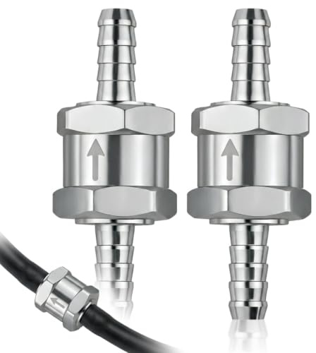 2PCS Válvula Antirretorno 8 mm de Aluminio para Combustible, Válvula Antirretorno Gasoil, Válvula Antirretorno Agua, Válvula Unidireccional para Coche, Moto, Barco, Sistemas Hidráulicos y Bombas