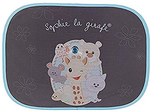Sophie la Girafe – Fresh Touch – Set mit 2 Sonnenschirmen | Stabiler zentraler Saugnapf und komfortable Faltung | wirksamer UV-Schutz | Format 49 × 36 cm | passend für alle Autos