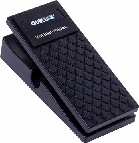 QUIK LOK - VP/26-11 VOLUME-PEDAL 1 IN/1 OUT, Volumenpedal, 1 Eingang/1 Ausgang Klinke 6,3 mm, für Musikinstrumente, Custom-Potentiometer, Metallbasis, 20 x 8,5 x 6 cm, Schwarz