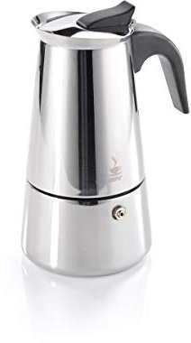 Der Original GEFU Espresso-Kocher Emilio 16150 – Premium Edelstahl Kaffee-Maschine für 4 Tassen höchsten Café-Genuss