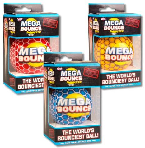 Wicked Mega Bounce XTR | Der federndste High Bounce Ball der Welt | 85% Absprungrate (zufällig - Blau/Rot/Gelb)