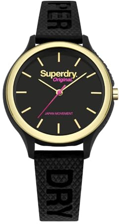 Superdry Damen Analog Japanischer Quarz Uhr mit Kunststoff Armband SYL151BG