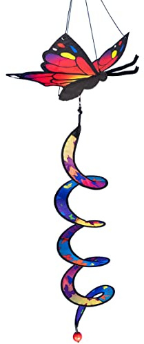 CIM Vindspel – Butterfly Twister – spännvidd: 24 cm – spiral: Ø 10 cm x 50 cm – inklusive upphängning – väderbeständig