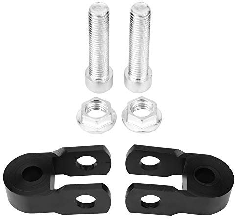 2 unids Universal Motocicleta Amortiguador de Choque Trasero Elevador Altura Extensión 3 cm Chasis Negro por Modificación de Motocicleta(Con tornillos)