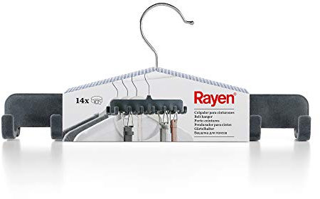 Rayen | Gürtel Aufhänger | Kapazität für 14 Einheiten | Farbe: Dunkelgrau | Aufhänger für Aufhängegurte oder anderes Zubehör | Maße: 31.5x1.4x4.5 cm