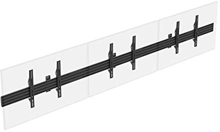 Monoprice 3x1 Menu Board Wall Mount for Screens Between 32in to 65in, Adjustable Tilt, Max Weight 66 Lbs Per Screen, VESA Patterns Up to 600x400, Steel Construction, Black - Commercial Series