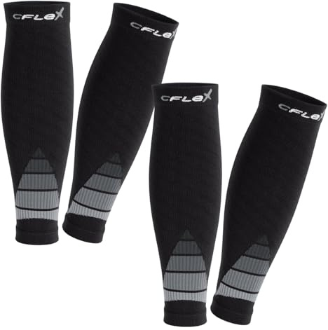 CFLEX Herren & Damen Sport Kompressions Stulpe (1 oder 2 Paar) Wadenbandage