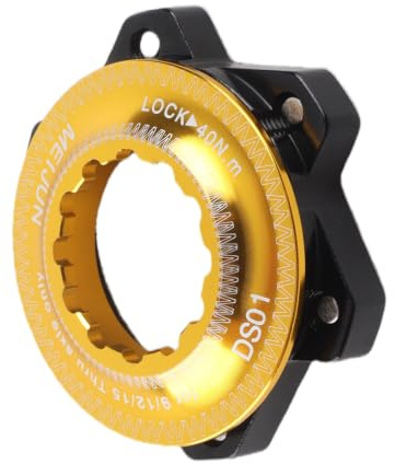 Center Lock Adapter, Centerlock Adapter 6 Loch Fahrrad Mountainbike Scheibenbremse Center Lock 6 Schrauben Disc Brake Rotor Umbau Sitzadapter(Black + Gold)