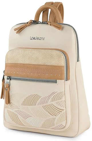 Lois - Zaino Donna capiente elegante Zainetto Donna compatto per città Zaini Firmati versatili per look moderni da mattina a sera., Beige